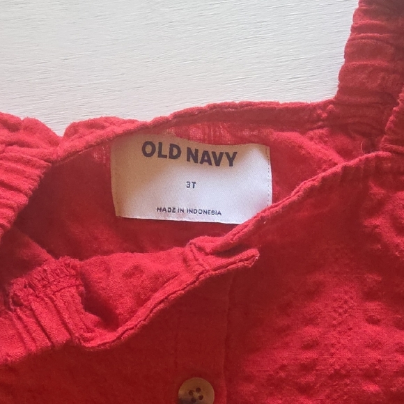 Old Navy Red Textured Kids‎ Dress - Picture 2 of 3